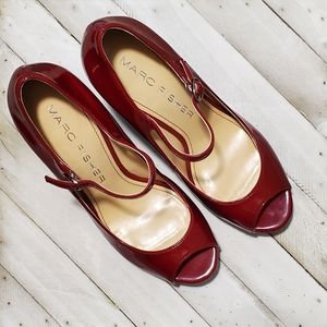 NWOT Marc Fisher Deep Red Heels💋